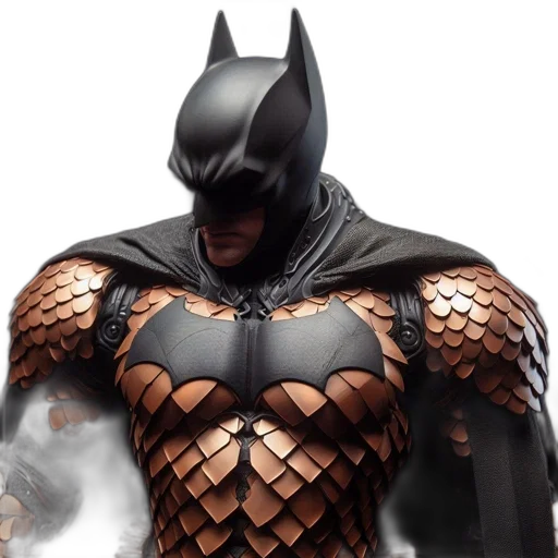 comic book art, concept art, 3d render, fantasy art, intricately, designed, batman, adorned transparent PNG cut-out