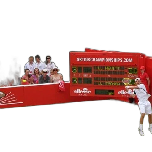 tennis, player, playing, front, scoreboard, says, artois, championships transparent PNG cut-out