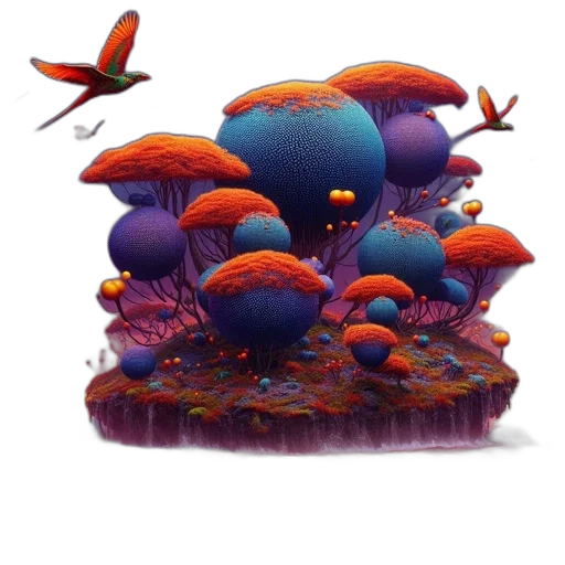 crown, hat, umbrella, animal, concept art, 3d render, fantasy art, photorealistic transparent PNG cut-out