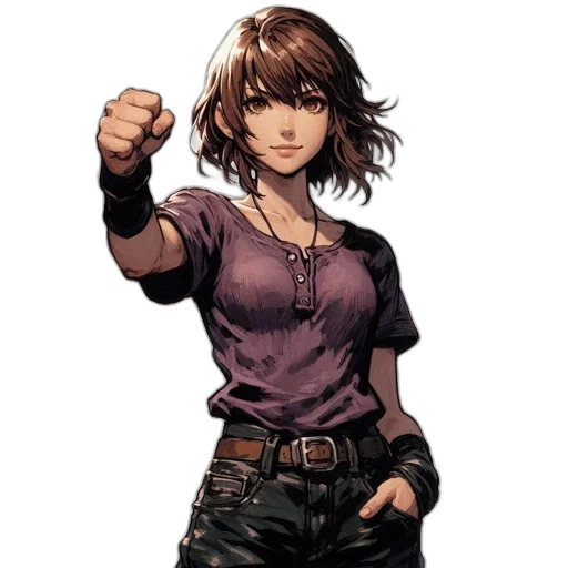 staff, weapon, jacket, face, pixel art, concept art, comic book art, fantasy art transparent PNG cut-out