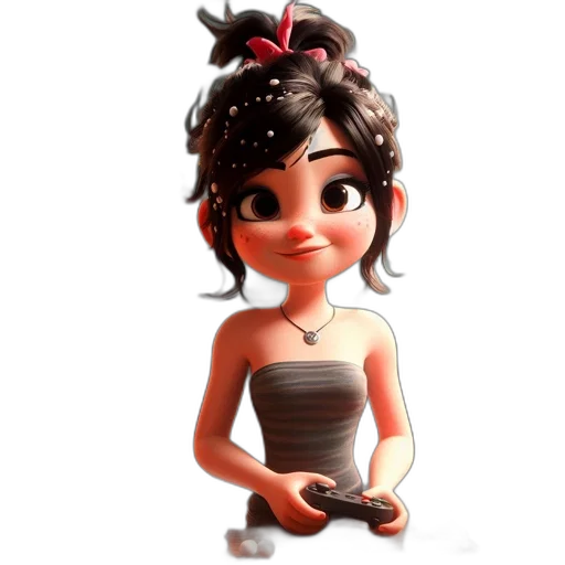 dress, jewelry, staff, 3d render, concept art, cartoon, fantasy art, animated transparent PNG cut-out