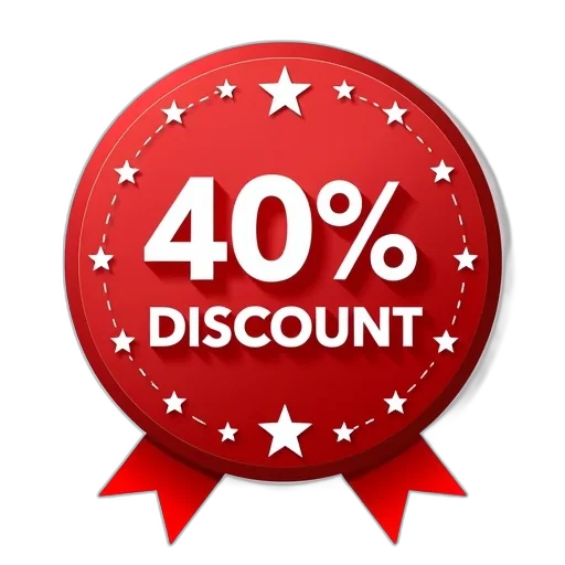 3d render, red, white, circular, badge, glossy, finish, featuring transparent PNG cut-out