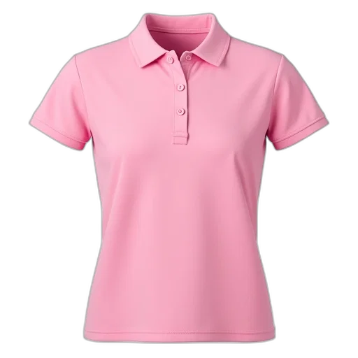 plain, pink, polo, shirt, collar, buttons, displayed, white transparent PNG cut-out