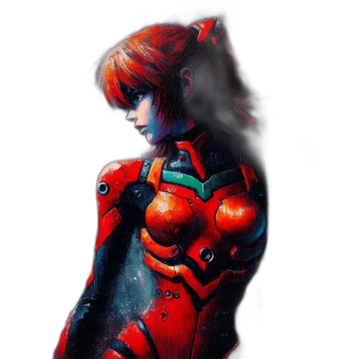 robot, dress, face, concept art, comic book art, cyberpunk, anime, outer space transparent PNG cut-out