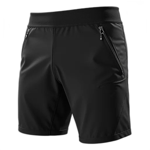 monochrome, pair, black, athletic, shorts, zipper, fly, two transparent PNG cut-out