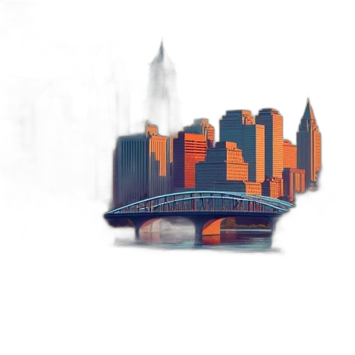 building, robot, concept art, 3d render, pixel art, photorealistic, fog, city street transparent PNG cut-out