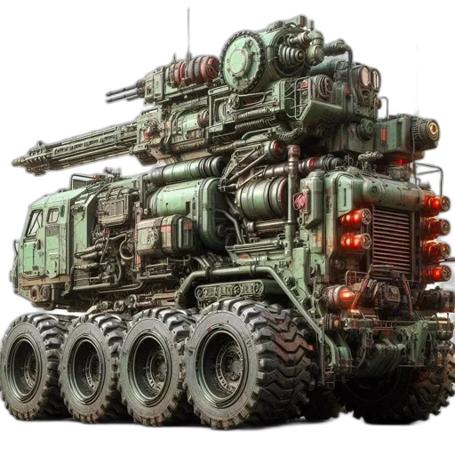 weapon, robot, car, animal, concept art, 3d render, fantasy art, pixel art transparent PNG cut-out