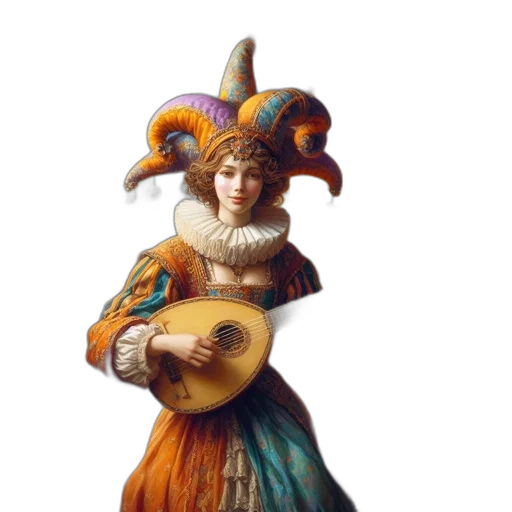 hat, dress, dragon, mask, fantasy art, concept art, oil painting, photorealistic transparent PNG cut-out