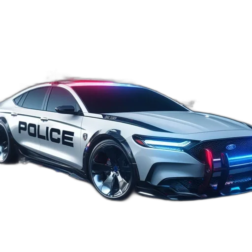 car, weapon, concept art, 3d render, cyberpunk, modern, futuristic, police transparent PNG cut-out