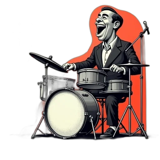 cartoon, concept art, comic book art, poster, legge, jazz, festival, featuring transparent PNG cut-out