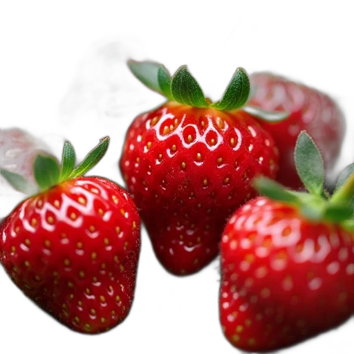 food, crown, photorealistic, 3d render, close-up, image, ripe, strawberries transparent PNG cut-out