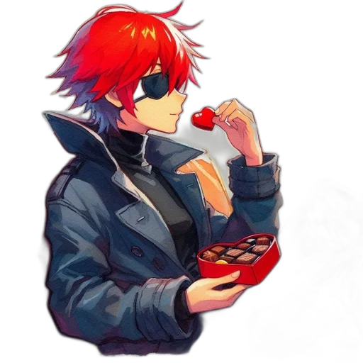 jacket, food, weapon, staff, pixel art, concept art, anime, watercolor transparent PNG cut-out
