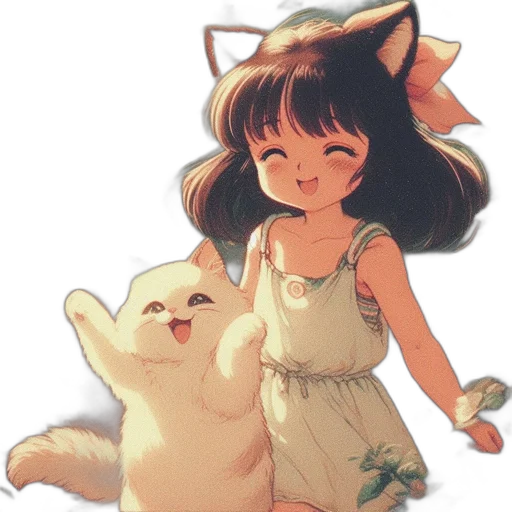 creature, animal, dress, staff, watercolor, anime, pixel art, concept art transparent PNG cut-out