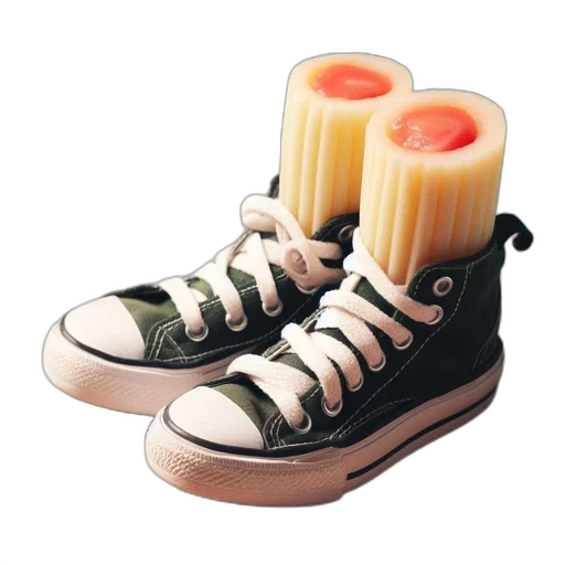 shoes, food, weapon, furniture, 3d render, vaporwave, photorealistic, concept art transparent PNG cut-out