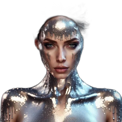 robot, face, jewelry, mask, cyberpunk, concept art, fantasy art, 3d render transparent PNG cut-out