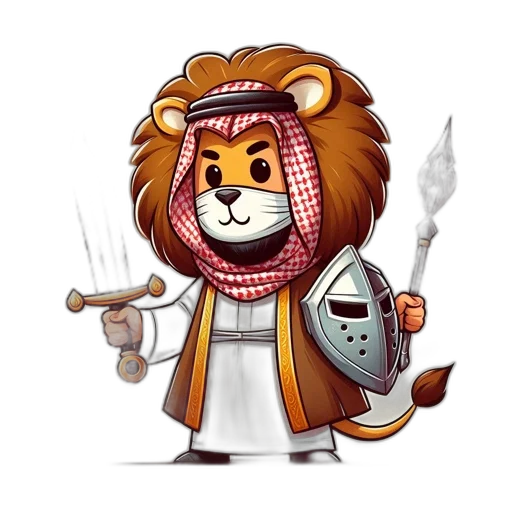 staff, cartoon, pixel art, concept art, fantasy art, animated, hybrid, lion transparent PNG cut-out
