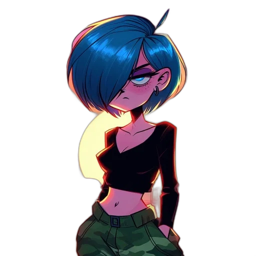 jacket, dress, staff, robot, anime, cyberpunk, cartoon, concept art transparent PNG cut-out