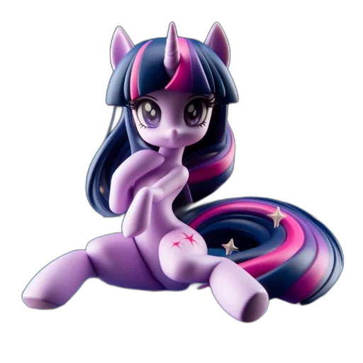 3d render, fantasy art, concept art, pixel art, figurine, twilight, sparkle, purple-colored transparent PNG cut-out