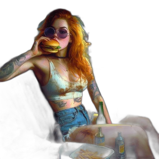 dress, jacket, jewelry, cyberpunk, photorealistic, vaporwave, pixel art, neon lights transparent PNG cut-out