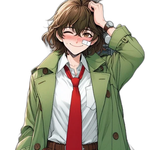 jacket, hat, staff, hair, anime, cartoon, pixel art, concept art transparent PNG cut-out