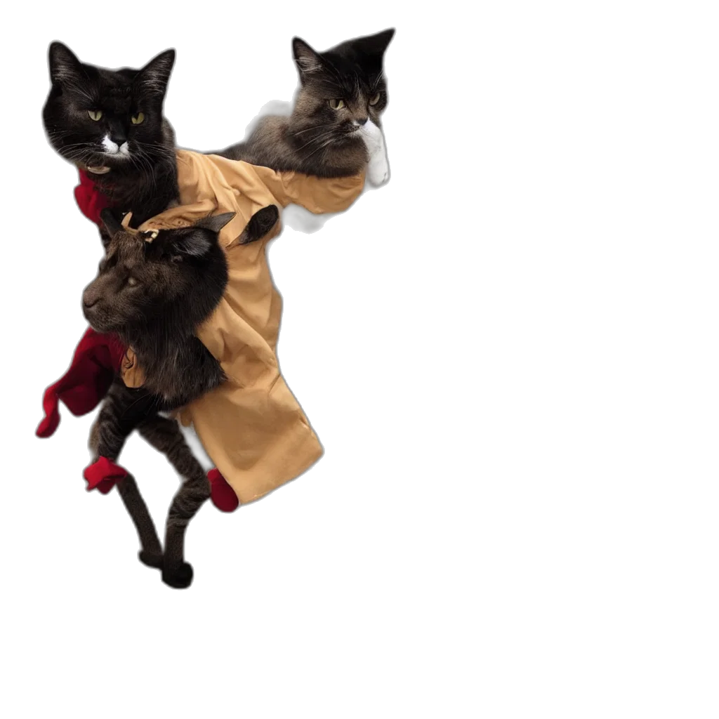 jacket, staff, cat, dog, costume transparent PNG cut-out