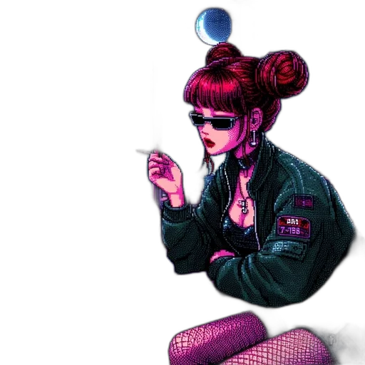 jacket, umbrella, cyberpunk, vaporwave, concept art, comic book art, neon lights, outer space transparent PNG cut-out