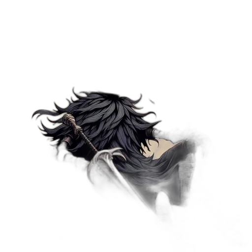 mask, hair, face, jacket, comic book art, concept art, pixel art, anime transparent PNG cut-out