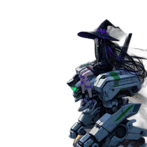 robot, weapon, mask, sword, cyberpunk, 3d render, concept art, vaporwave transparent PNG cut-out
