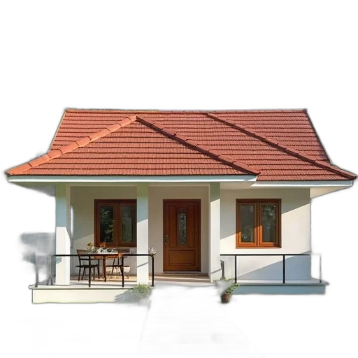 building, furniture, umbrella, 3d render transparent PNG cut-out