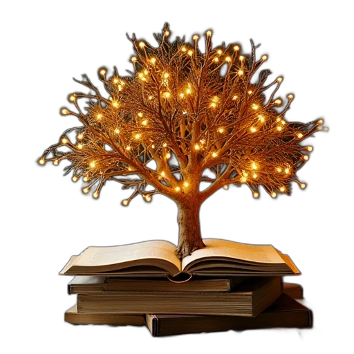 tree, crown, 3d render, book transparent PNG cut-out