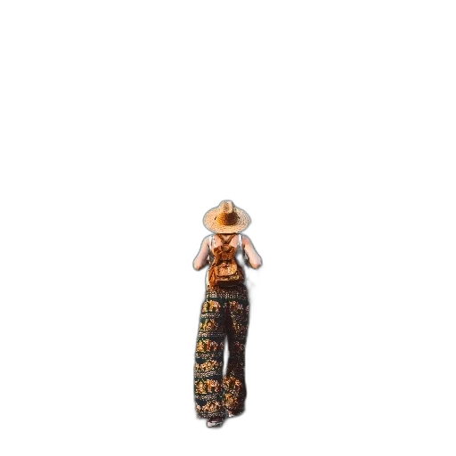 jewelry, dress, staff, hat, 3d render, concept art, outer space, golden transparent PNG cut-out