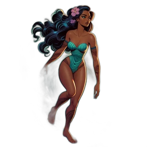 concept art, fantasy art, comic book art, pixel art, stylized, depiction, woman, dark transparent PNG cut-out