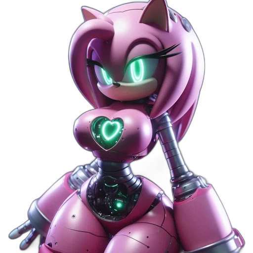 robot, staff, weapon, concept art, cyberpunk, 3d render, vaporwave, anthropomorphic transparent PNG cut-out