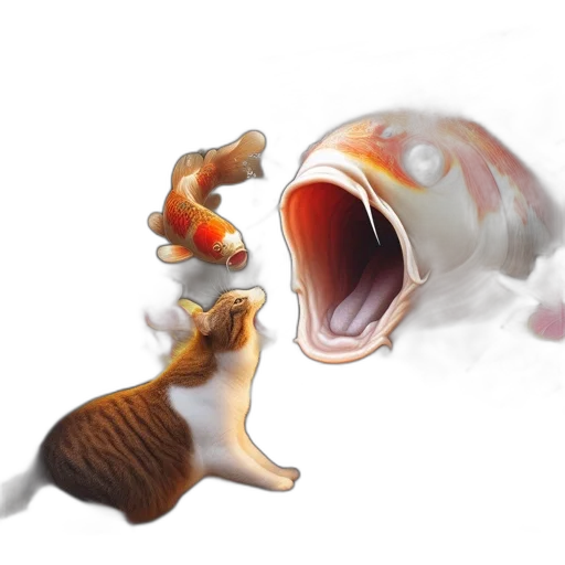 animal, creature, concept art, 3d render, fantasy art, photorealistic, underwater, fire transparent PNG cut-out