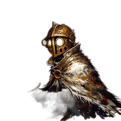 mask, robot, weapon, sword, concept art, fantasy art, watercolor, comic book art transparent PNG cut-out