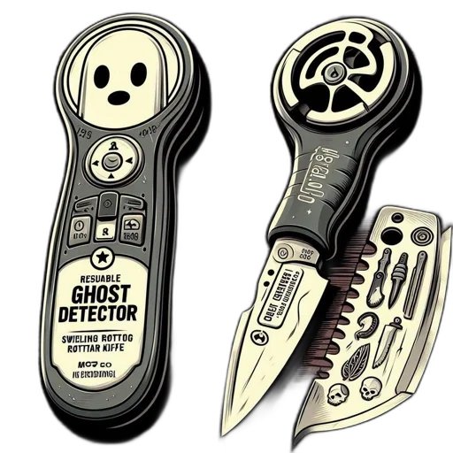 weapon, staff, gadget, named, resuable, ghost, detector, knife transparent PNG cut-out
