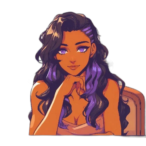 hair, crown, face, jewelry, pixel art, cartoon, anime, concept art transparent PNG cut-out