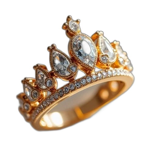 crown, jewelry, photorealistic, golden transparent PNG cut-out