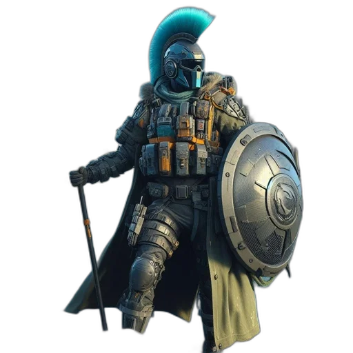 staff, sword, weapon, mask, concept art, fantasy art, 3d render, cyberpunk transparent PNG cut-out