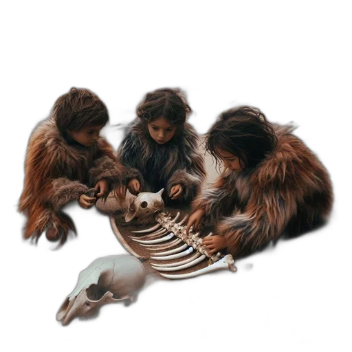animal, jewelry, hair, creature, concept art, photorealistic, 3d render, group transparent PNG cut-out