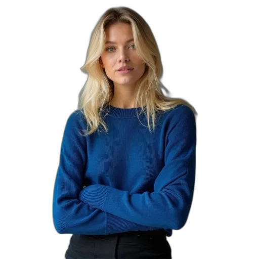 jacket, staff, dress, face, blue, woman, blonde, hair transparent PNG cut-out