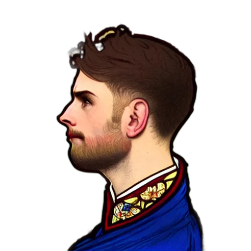 crown, face, staff, jacket transparent PNG cut-out