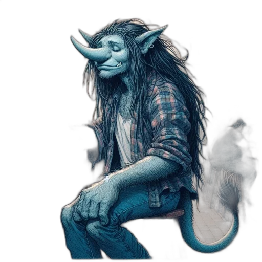 dragon, creature, animal, fantasy art, concept art, watercolor, comic book art, blue transparent PNG cut-out