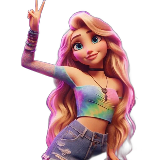 dress, cartoon, concept art, 3d render, fantasy art, pastel, animated, female transparent PNG cut-out