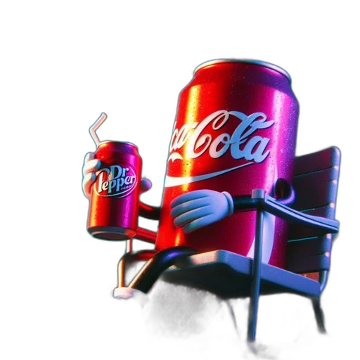 bottle, robot, food, weapon, vaporwave, 3d render, photorealistic, concept art transparent PNG cut-out