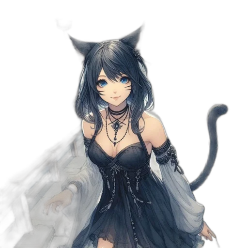 dress, staff, animal, mask, fantasy art, anime, pixel art, concept art transparent PNG cut-out