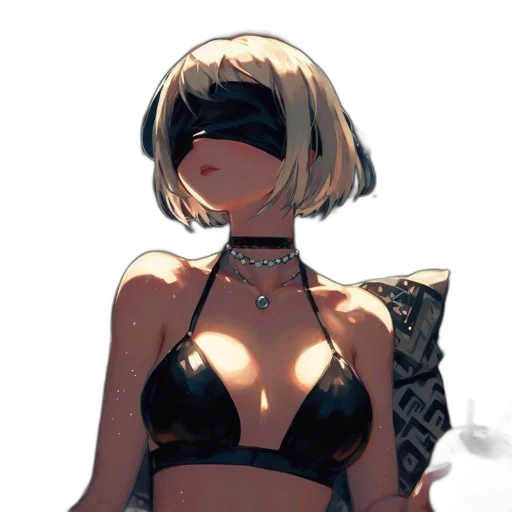 mask, dress, face, staff, concept art, cyberpunk, pixel art, anime transparent PNG cut-out