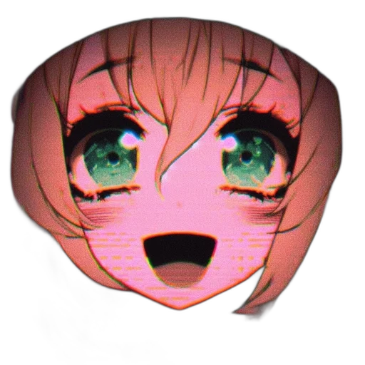 mask, face, creature, robot, anime, pixel art, 3d render, vaporwave transparent PNG cut-out