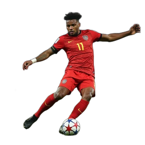 soccer, player, kicks, ball, field, during, uefa, match transparent PNG cut-out