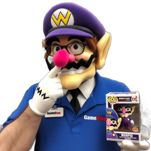 mask, weapon, staff, animal, person, dressed, wario, super transparent PNG cut-out